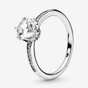Authentic Pandora Clear Sparkling Crown Solitaire Ring